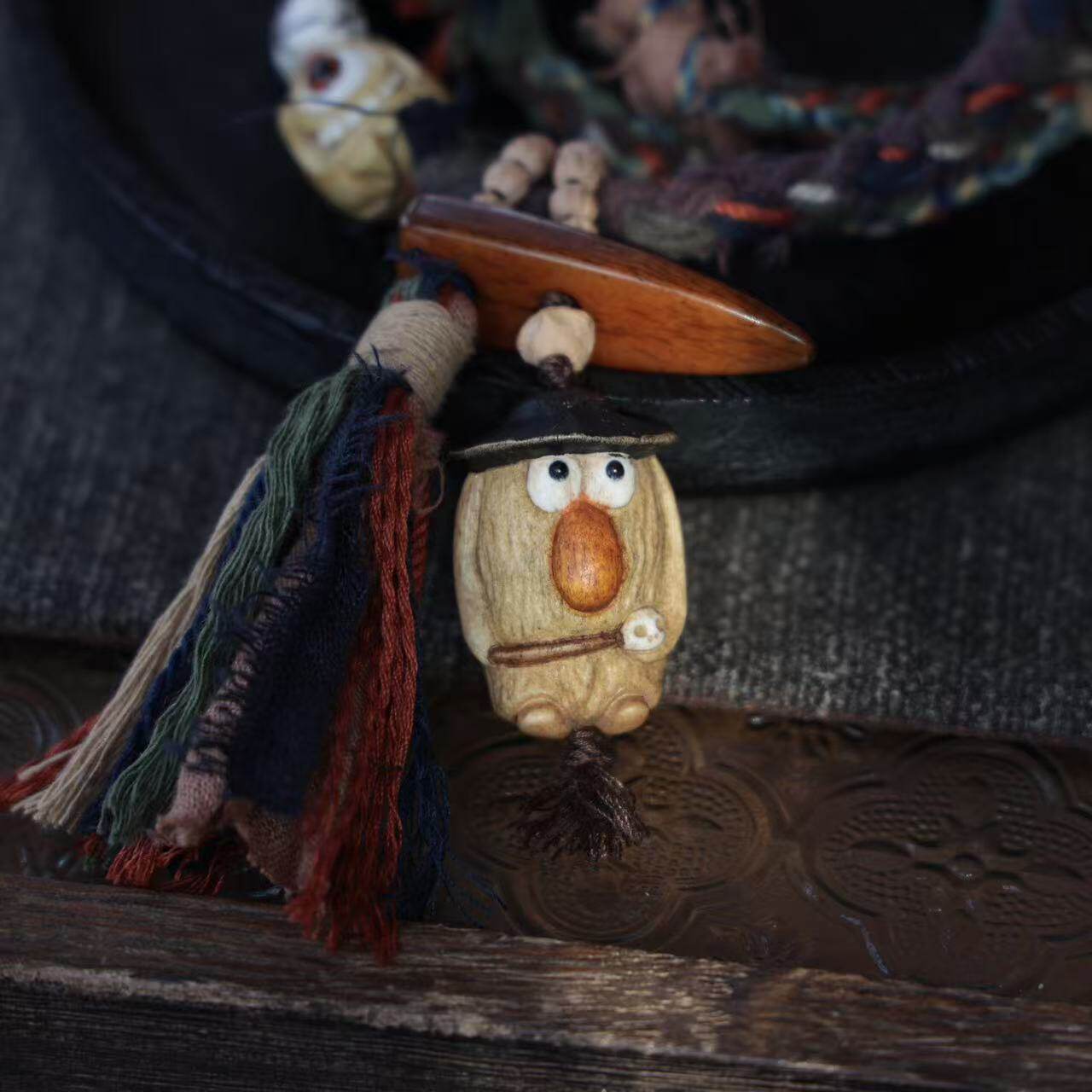 Antler-Carved Big-Nose Monster Statement Necklace