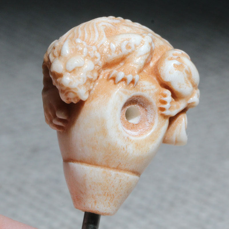 Antler-Carved Crouching Monster Pendant