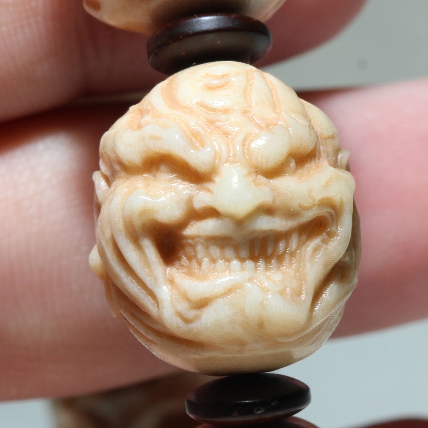 Antler-Carved Demon Head Bracelet