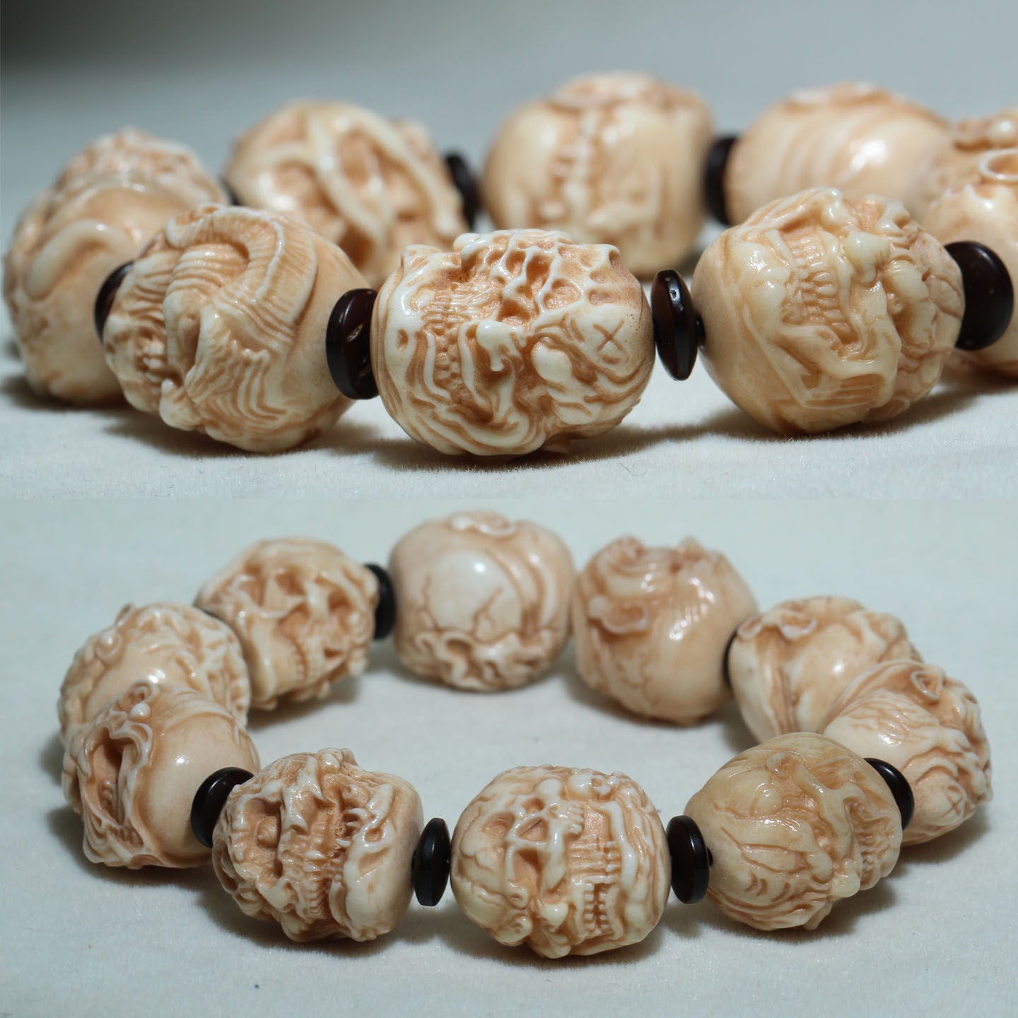 Antler-Carved Demon Head Bracelet