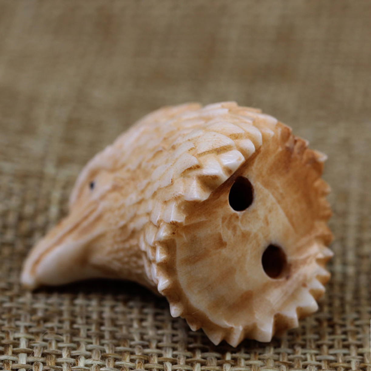 Antler-Carved Eagle Head Pendant