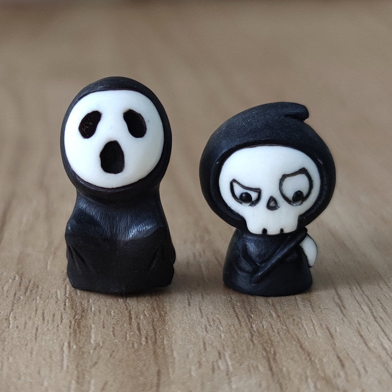 Antler-Carved Grim Reaper Scythe Beaded Bracelet