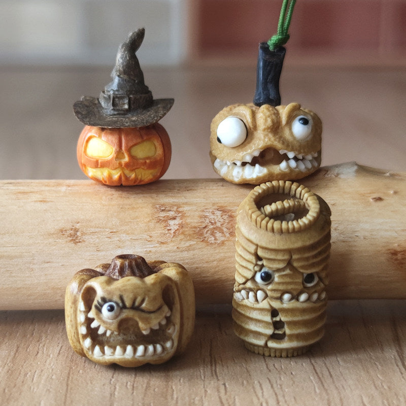 Antler-Carved Pumpkin Monster Woven Bracelet