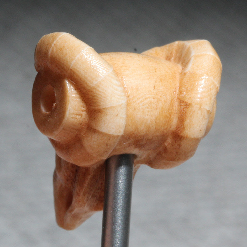 Antler-Carved Ram Skull Bead