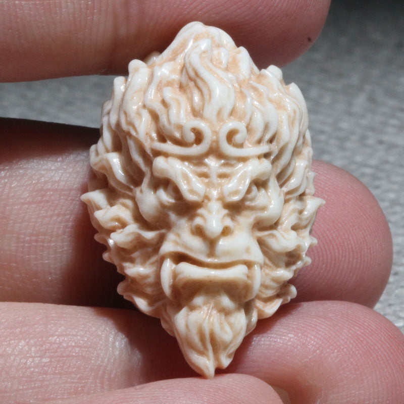 Antler Carving Black Myth Wukong With Teeth Bead