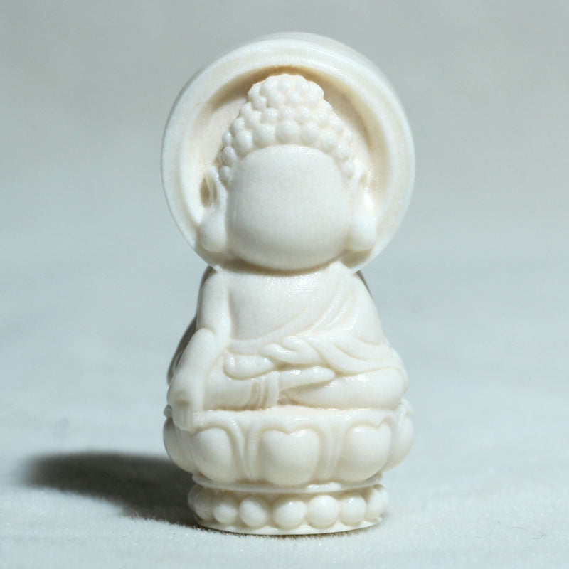 Carved Antler Cartoon Faceless Buddha Pendant