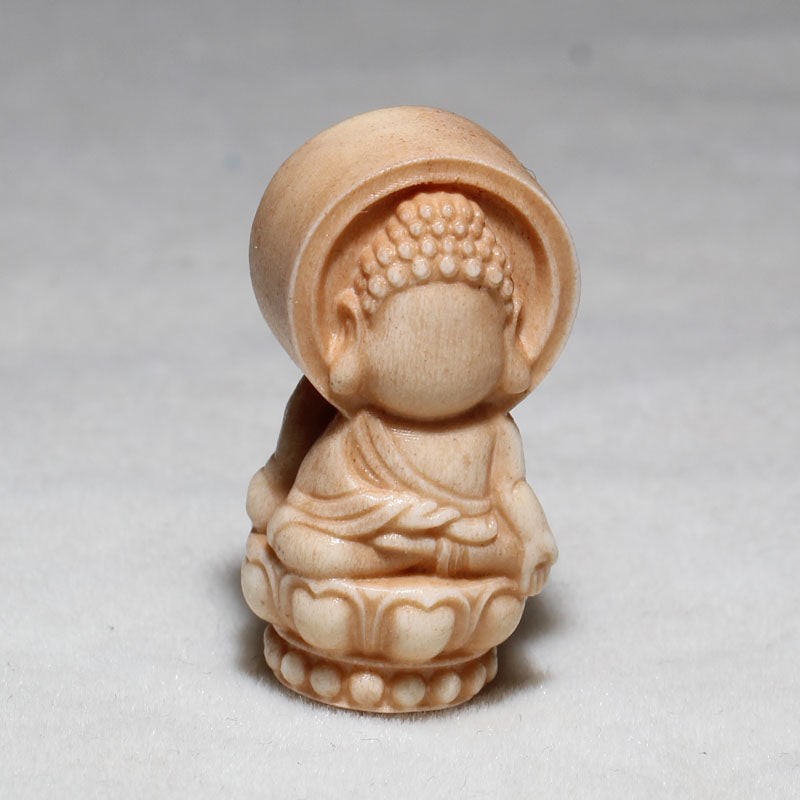 Carved Antler Cartoon Faceless Buddha Pendant