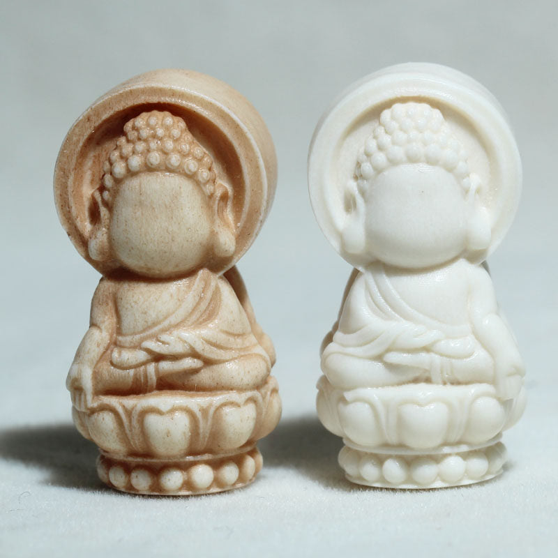 Carved Antler Cartoon Faceless Buddha Pendant