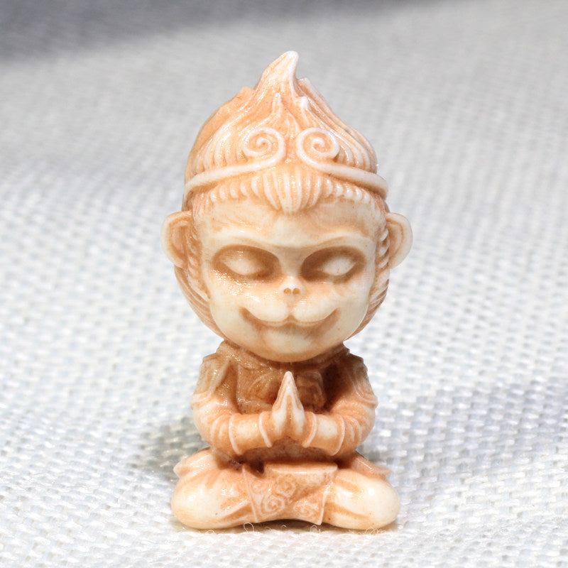 Carved Antler Cartoon Goku Pendant