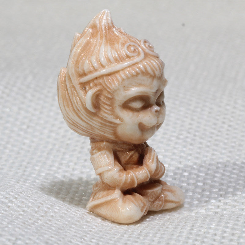 Carved Antler Cartoon Goku Pendant