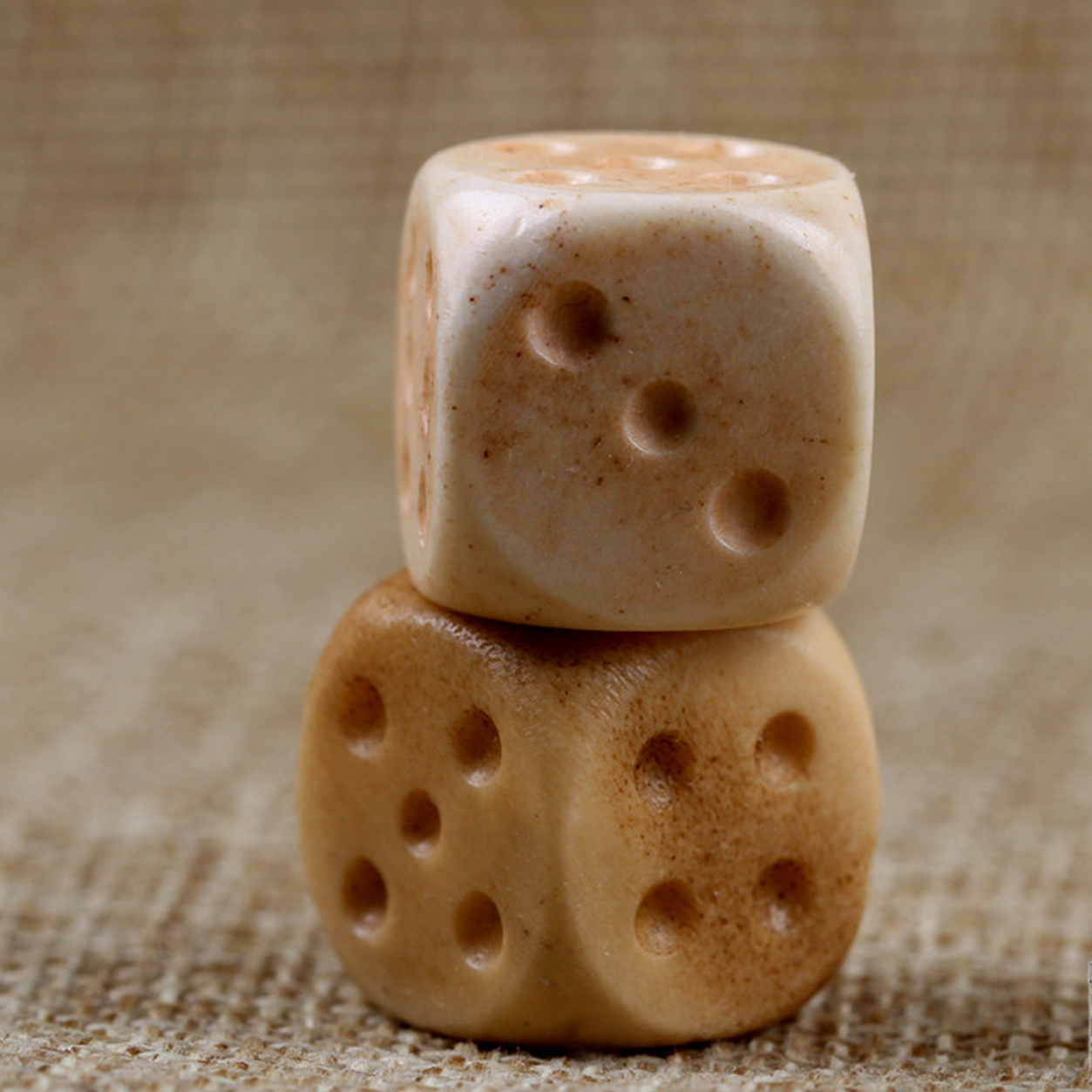 Carved Antler Dice Beads