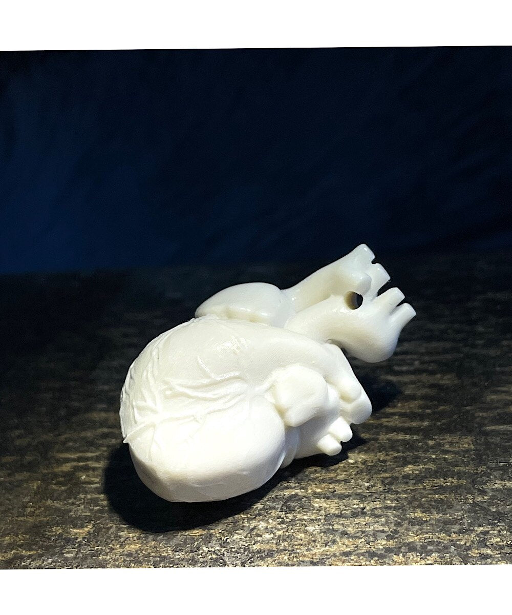 Carved Antler White Heart Pendant