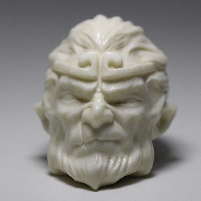 Classic Carved Antler Wukong Monkey Head Bead