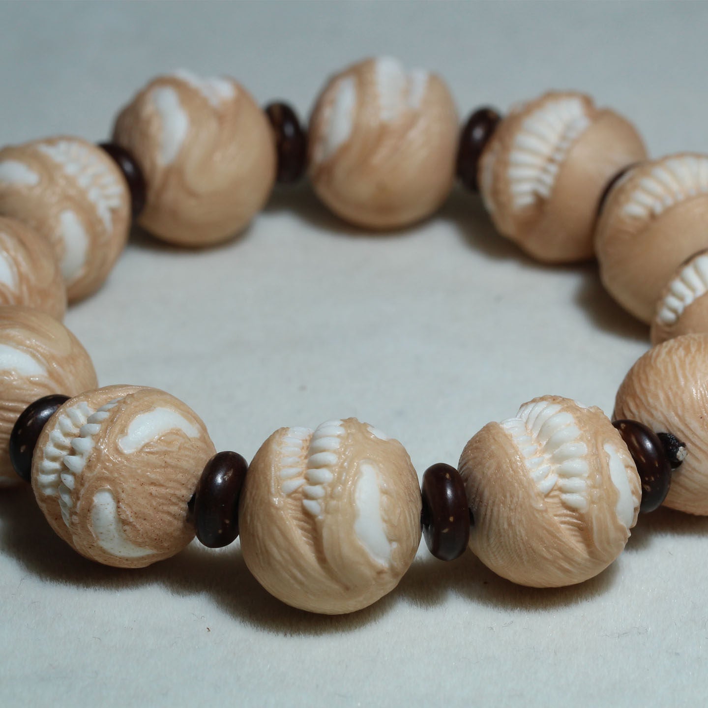 Distressed Antler-Carved Cartoon Venom Bracelet