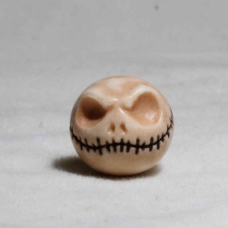 Antiqued Antler Carved Macabre Dark Stitched Skeleton Bead