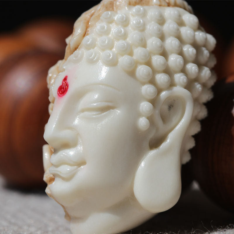Hand-Carved Antler Buddha-Demon Totem