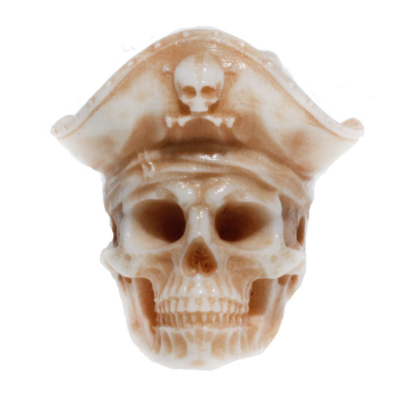 Hand-Carved Antler Pirate Captain Skull Bead