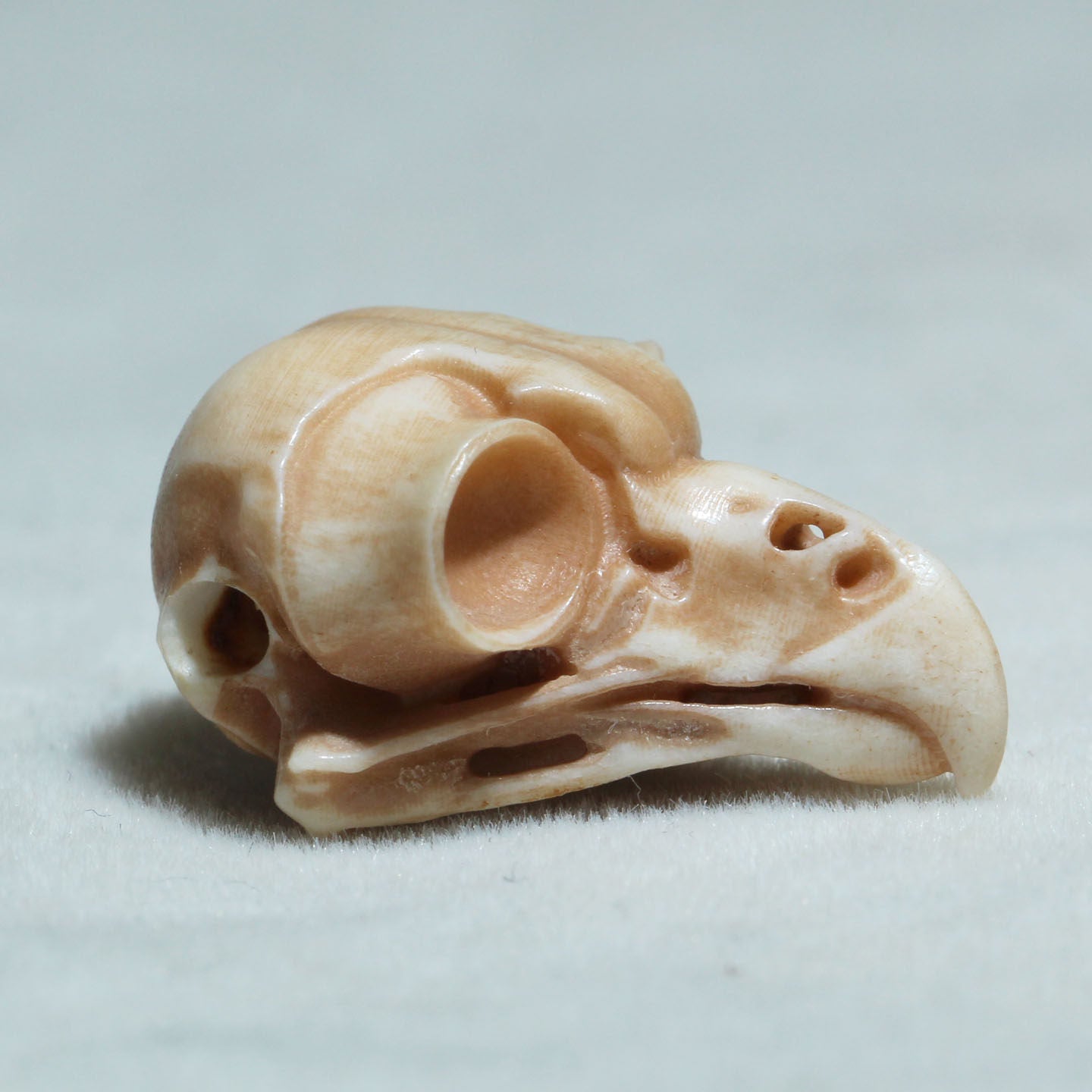 Hand-Carved Natural Antler Owl Skull DIY Bead