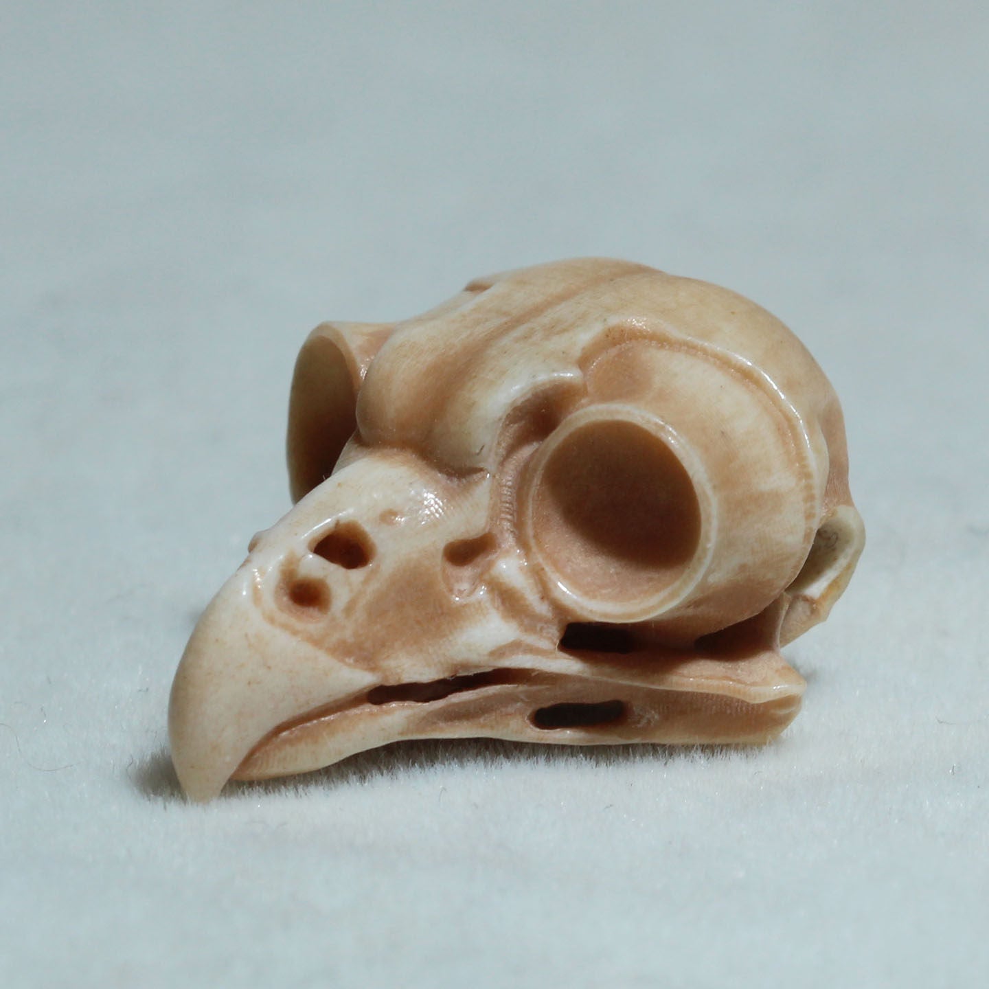Hand-Carved Natural Antler Owl Skull DIY Bead