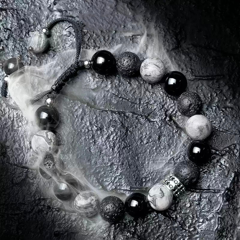 Bracciale con perline da uomo Moonlit Shadows