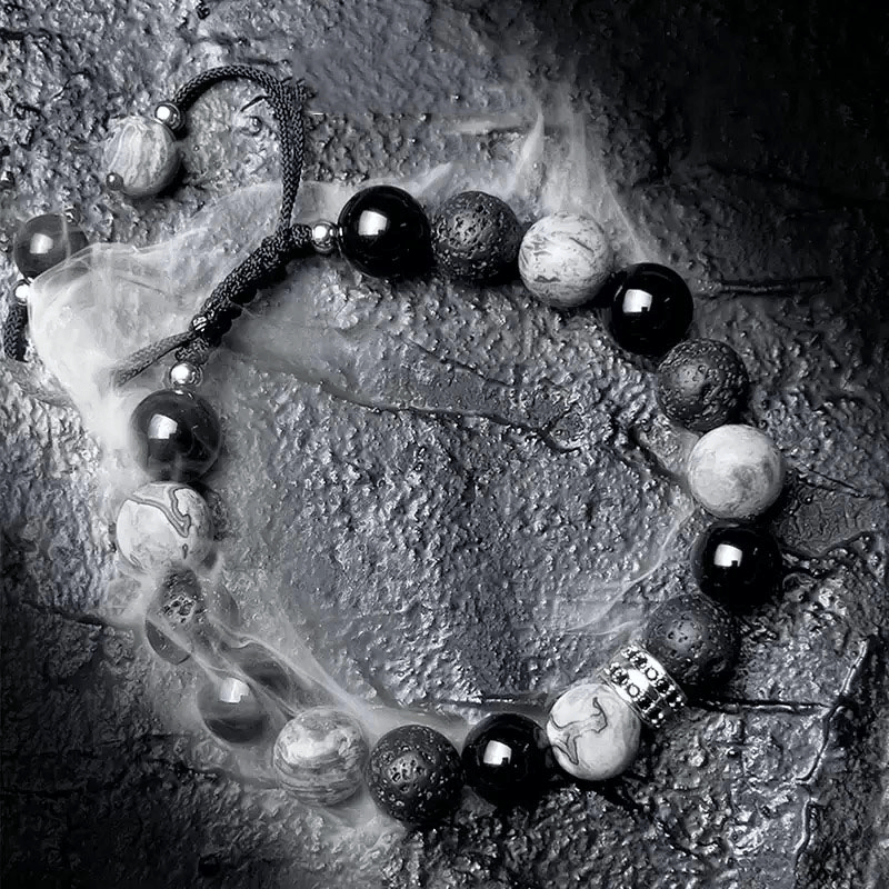 Bracciale con perline da uomo Moonlit Shadows