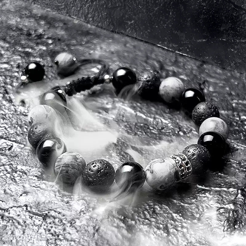 Bracciale con perline da uomo Moonlit Shadows