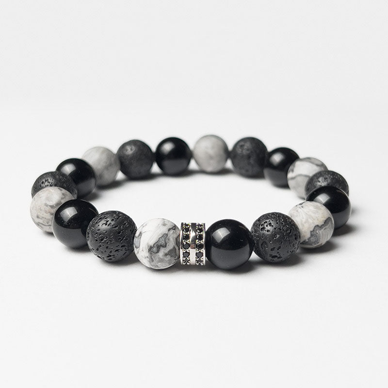 Bracciale con perline da uomo Moonlit Shadows