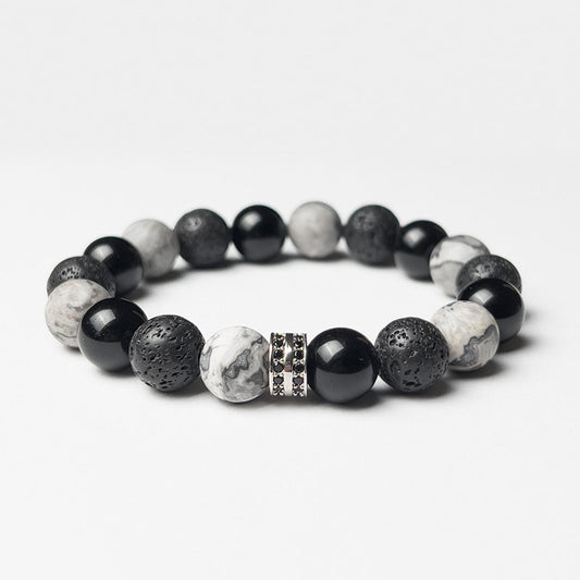 Bracciale con perline da uomo Moonlit Shadows