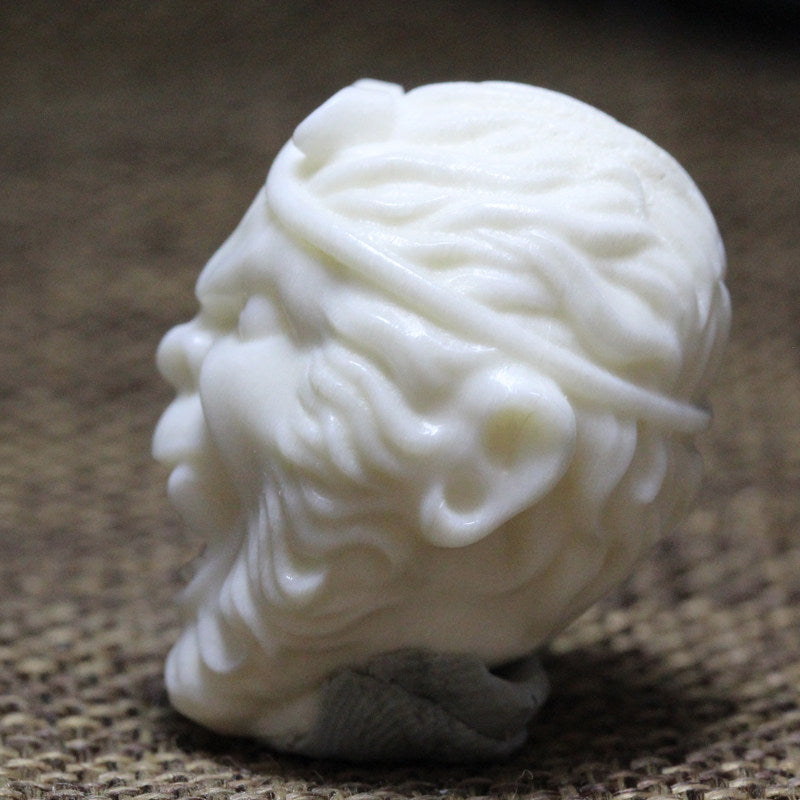 Antler Carving Roaring Wukong Monkey Head Bead