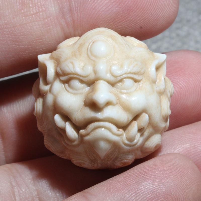 The Celestial Guardian Hand-Carved Antler PiXiu Totem Sculpture