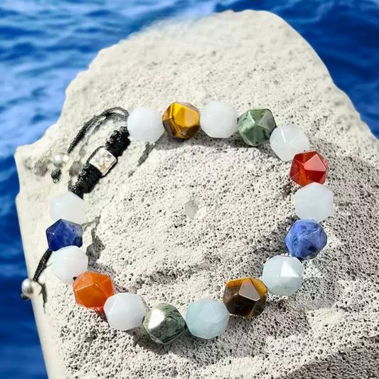 Bracciale estivo con perline di Poseidone a doppia pietra