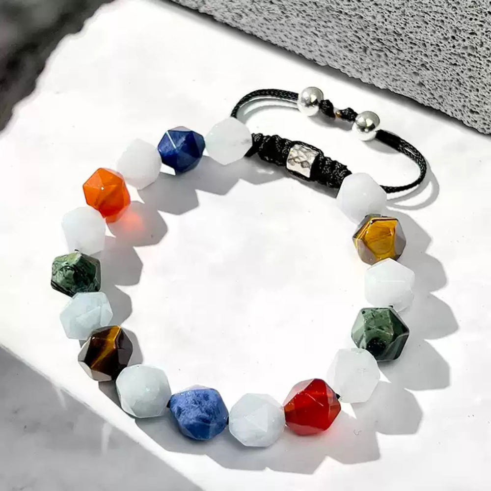 Bracciale estivo con perline di Poseidone a doppia pietra