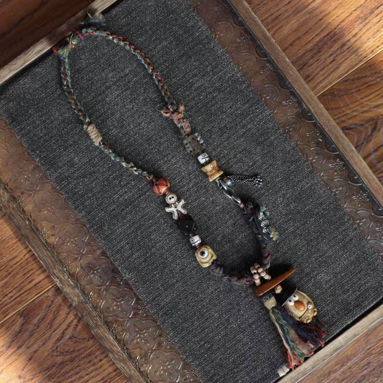 Antler-Carved Big-Nose Monster Statement Necklace
