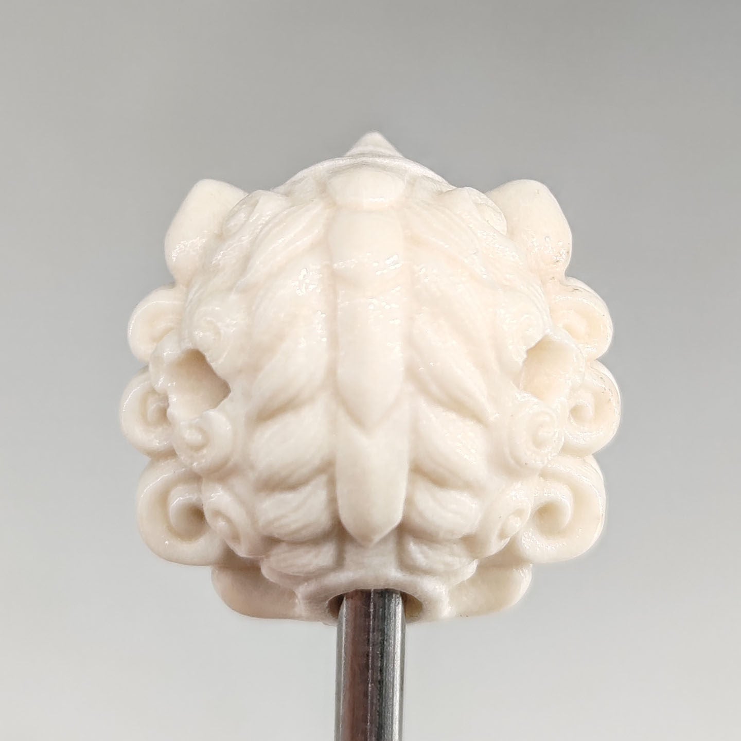Antler-Carved Cartoon Lion Bead