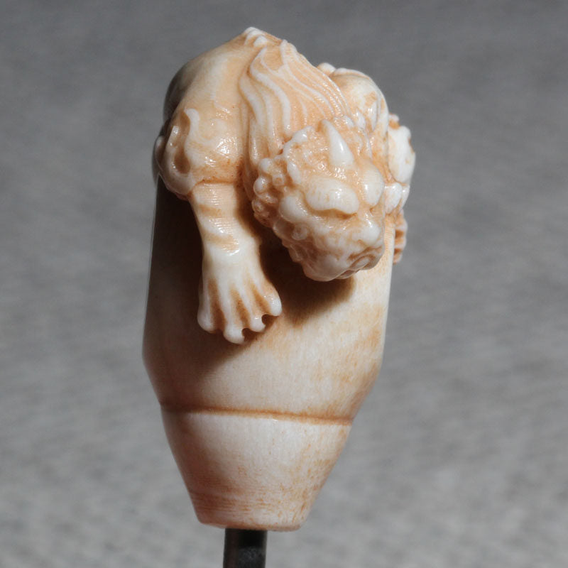 Antler-Carved Crouching Monster Pendant