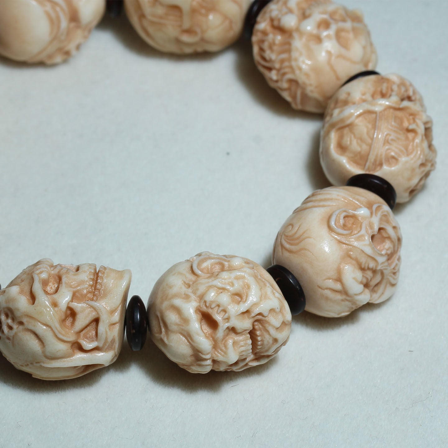 Antler-Carved Demon Head Bracelet