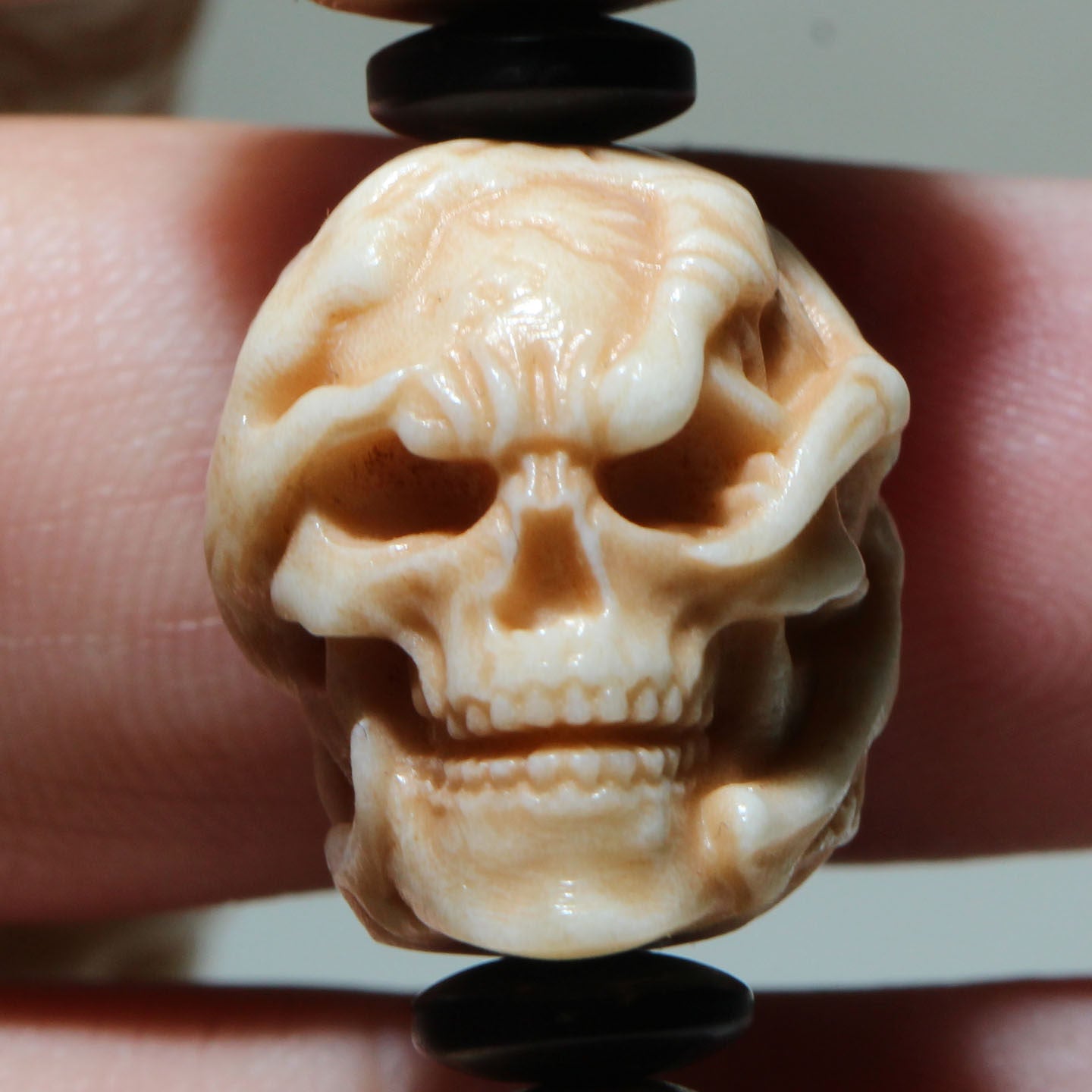 Antler-Carved Demon Head Bracelet