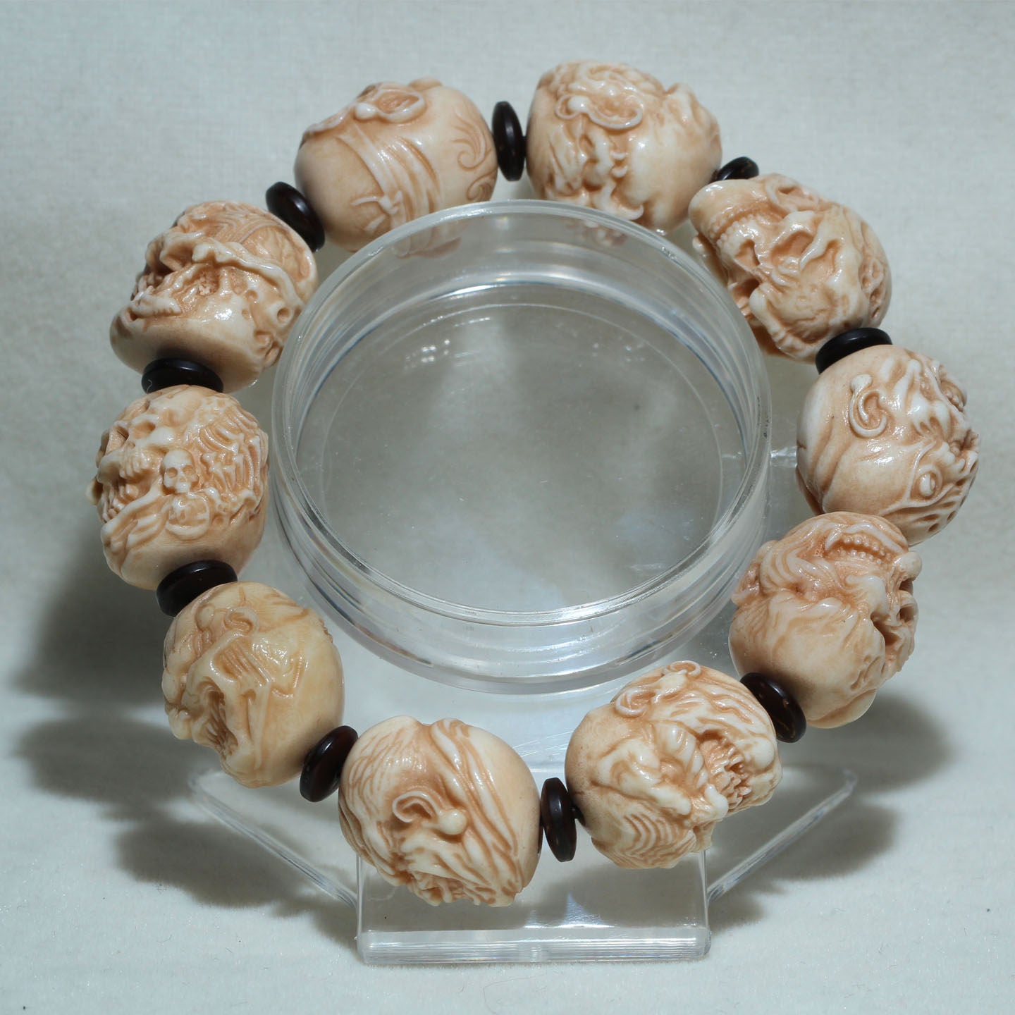 Antler-Carved Demon Head Bracelet