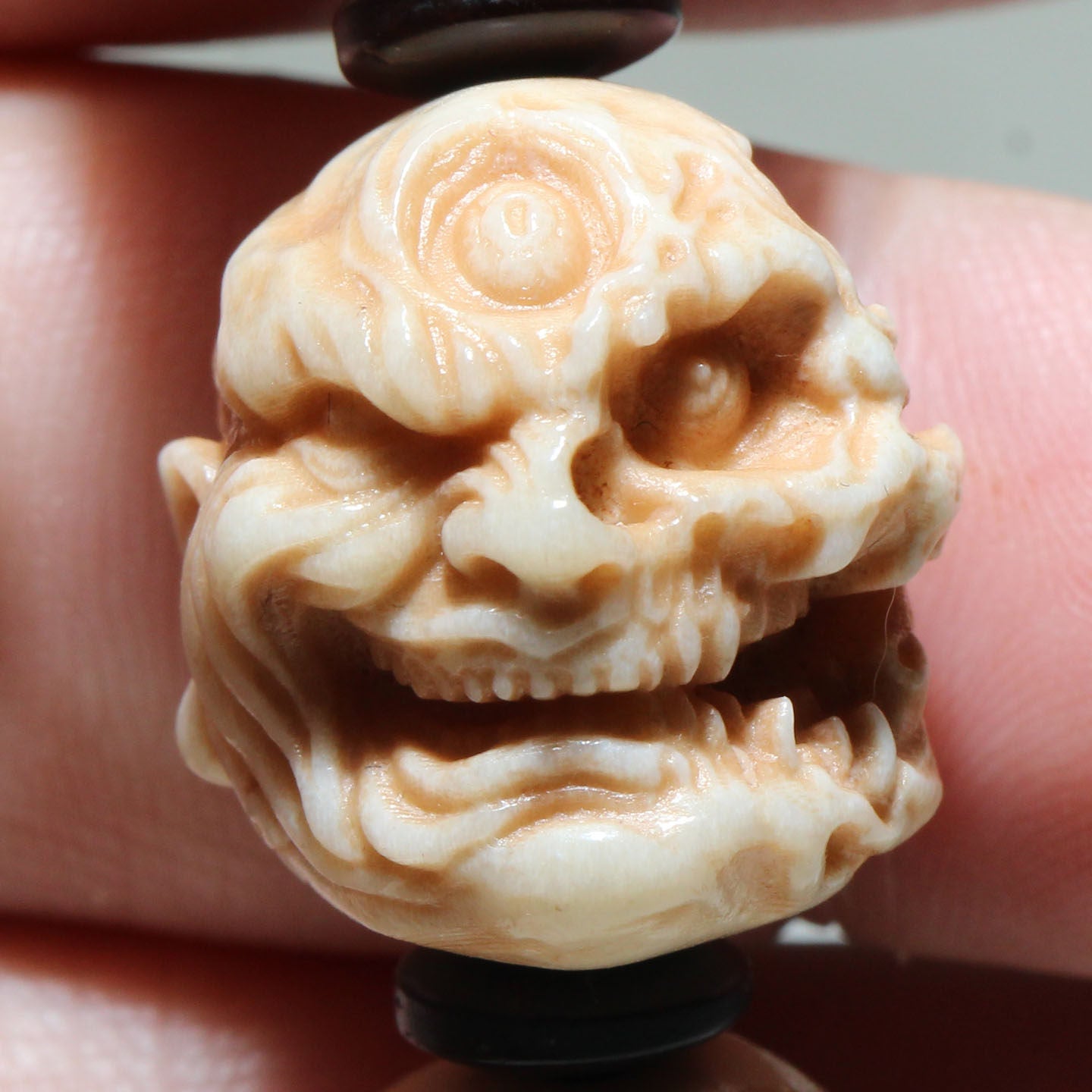 Antler-Carved Demon Head Bracelet