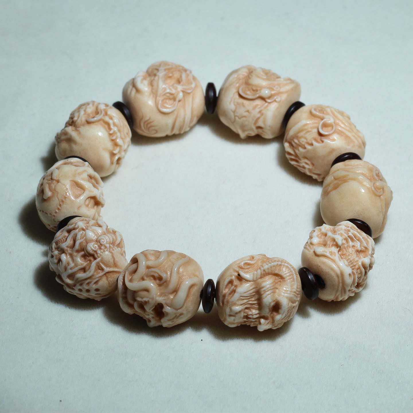 Antler-Carved Demon Head Bracelet