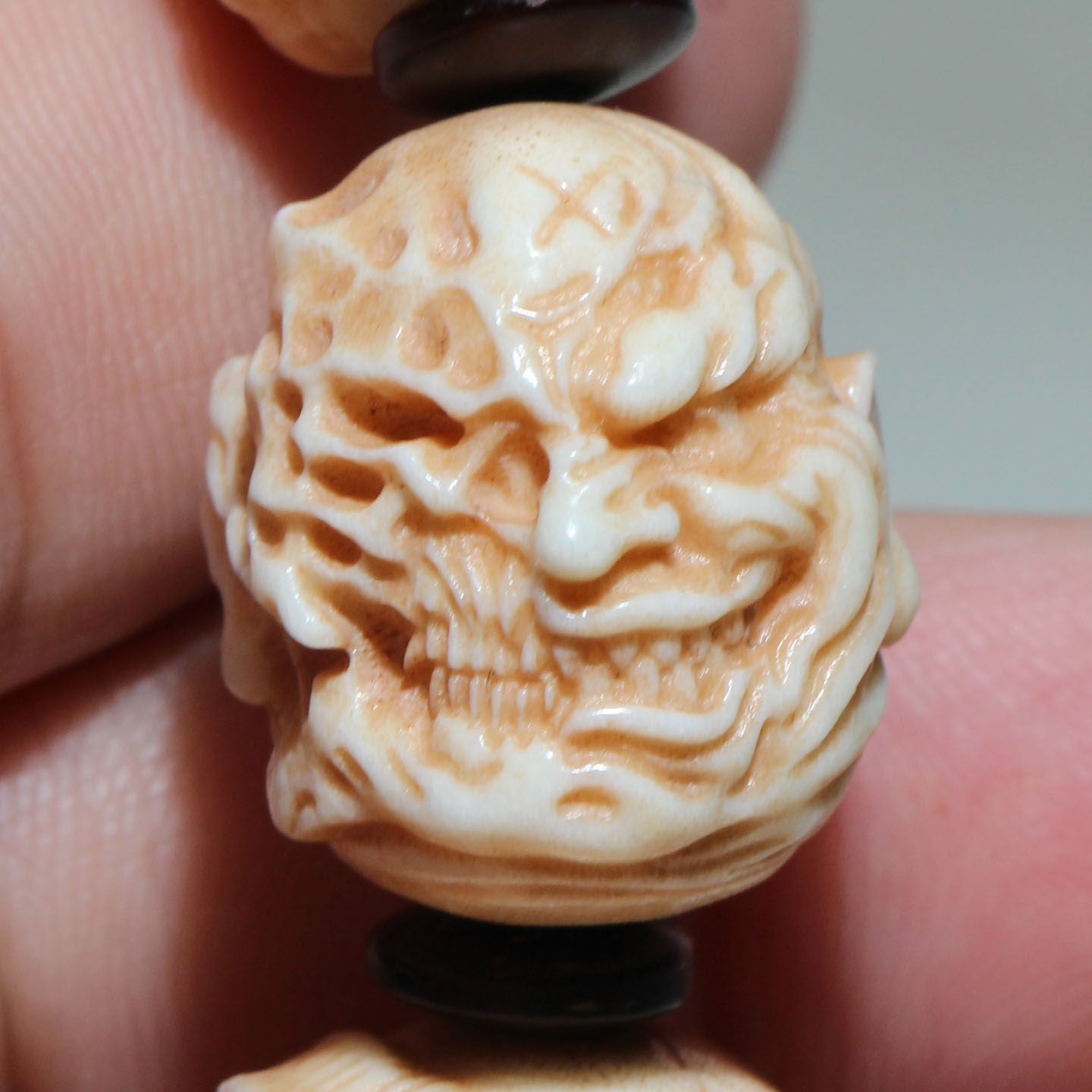 Antler-Carved Demon Head Bracelet