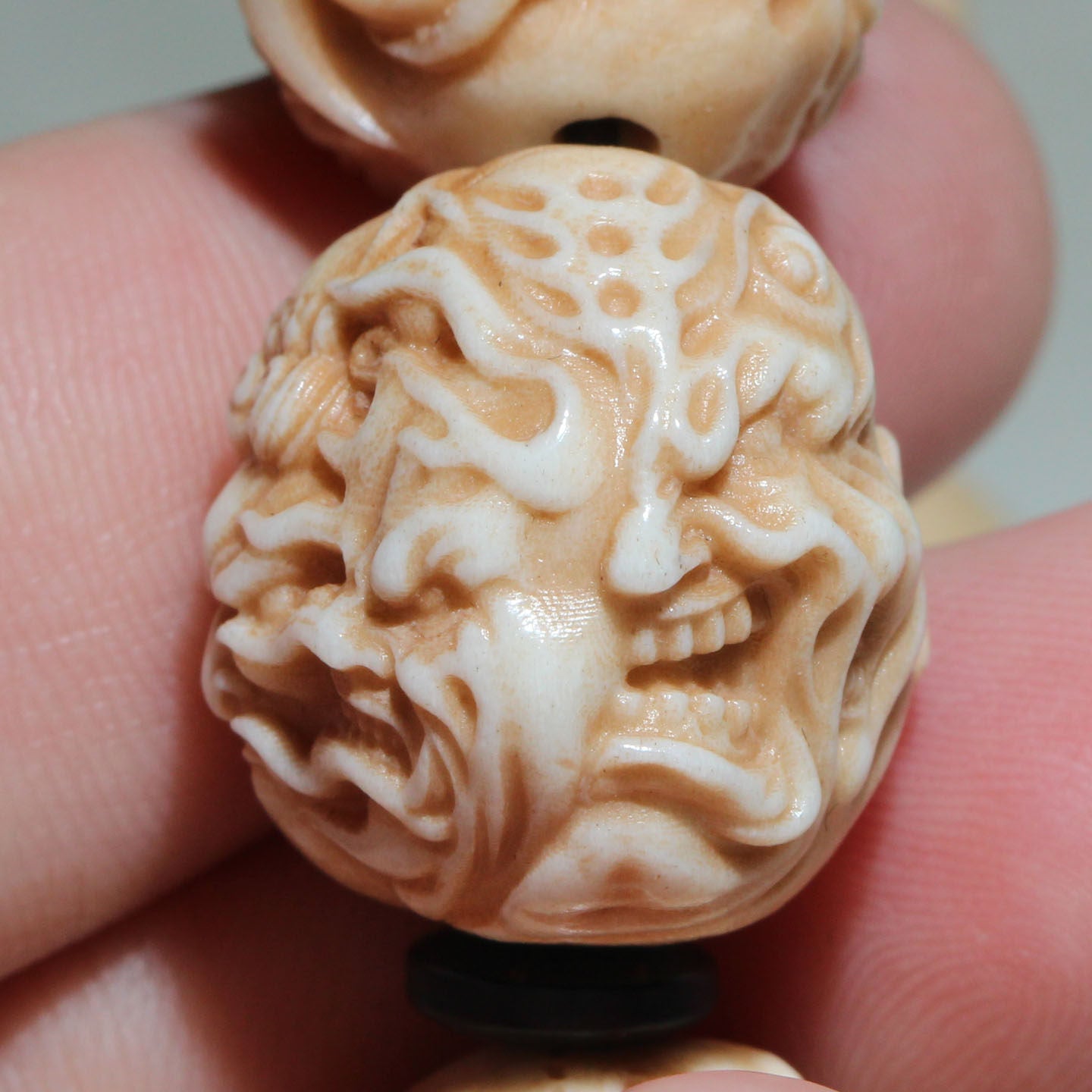 Antler-Carved Demon Head Bracelet