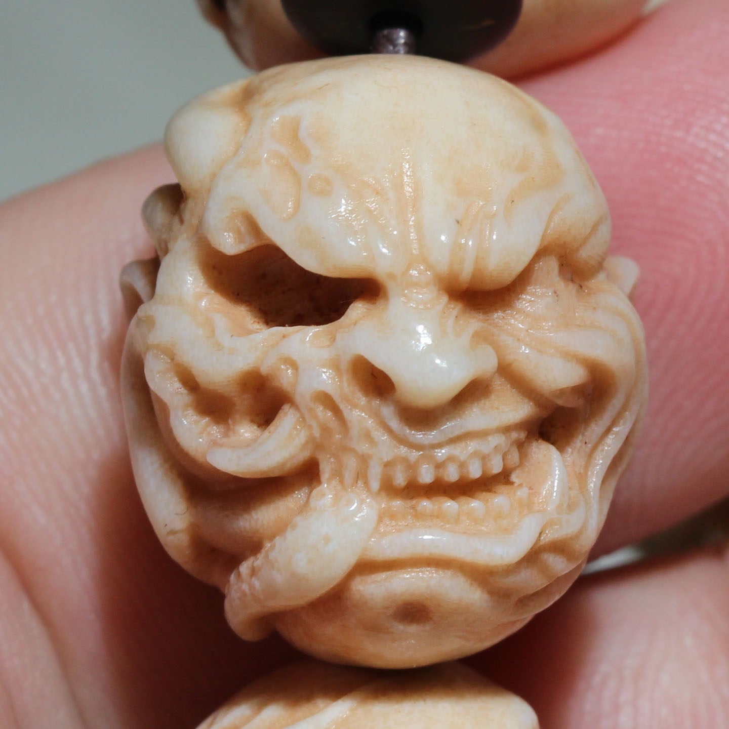 Antler-Carved Demon Head Bracelet
