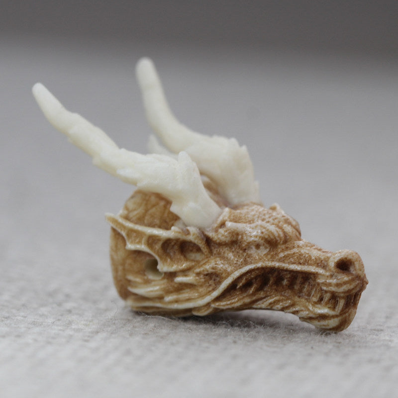 Antler-Carved Dragon Head Bead