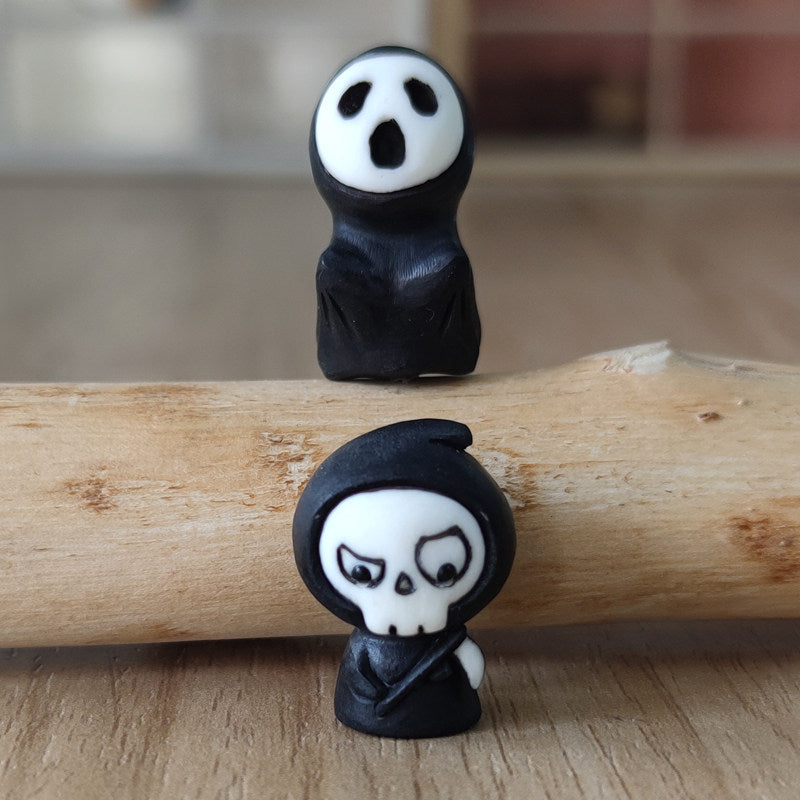 Antler-Carved Grim Reaper Scythe Beaded Bracelet
