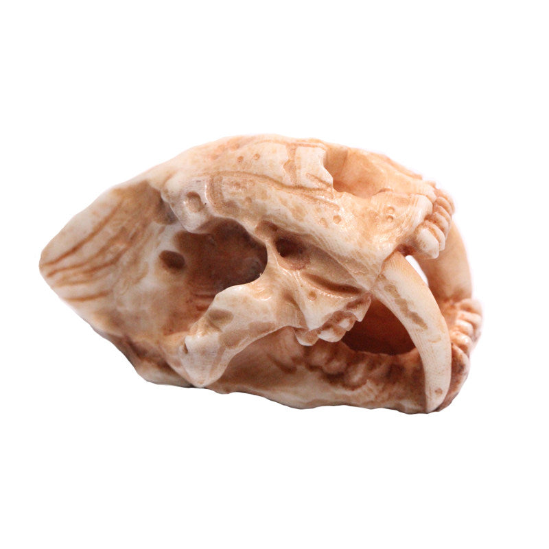 Antler-Carved Saber-toothed Tiger Skull Necklace