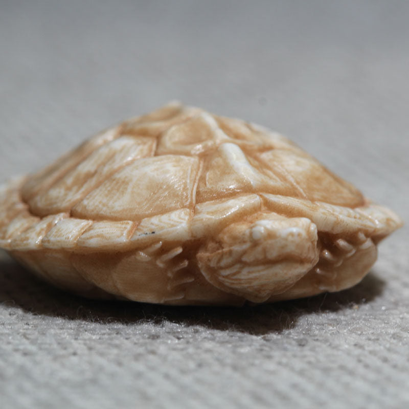 Antler-Carved Turtle Shell Pendant