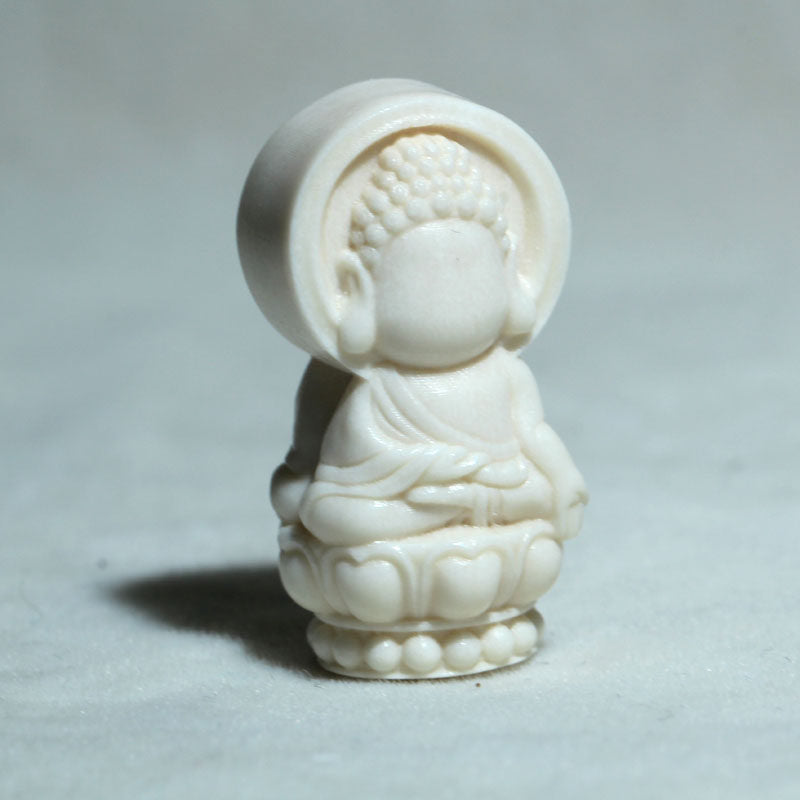 Carved Antler Cartoon Faceless Buddha Pendant