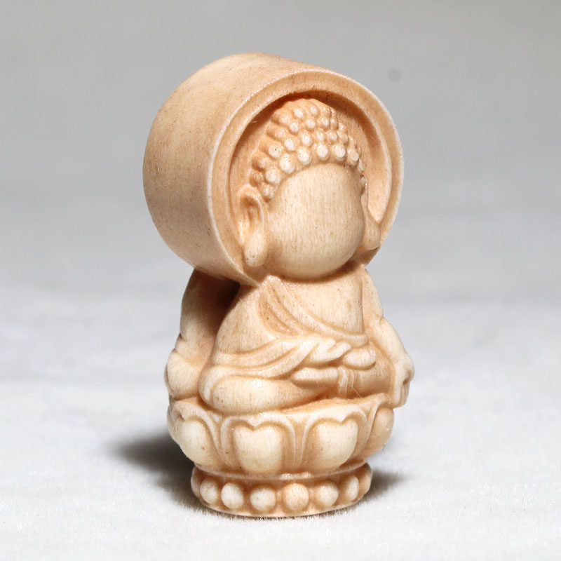 Carved Antler Cartoon Faceless Buddha Pendant