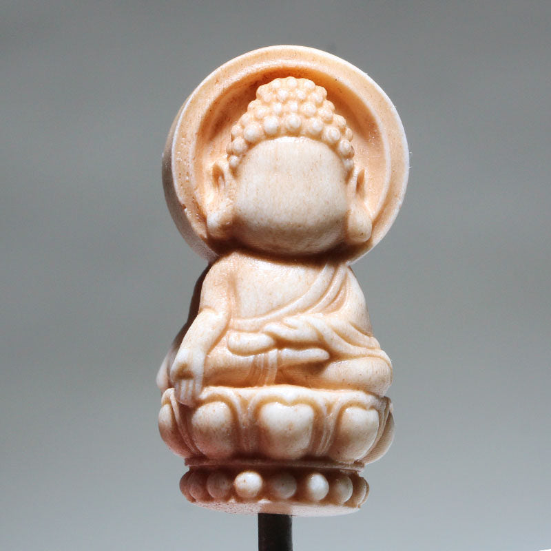 Carved Antler Cartoon Faceless Buddha Pendant